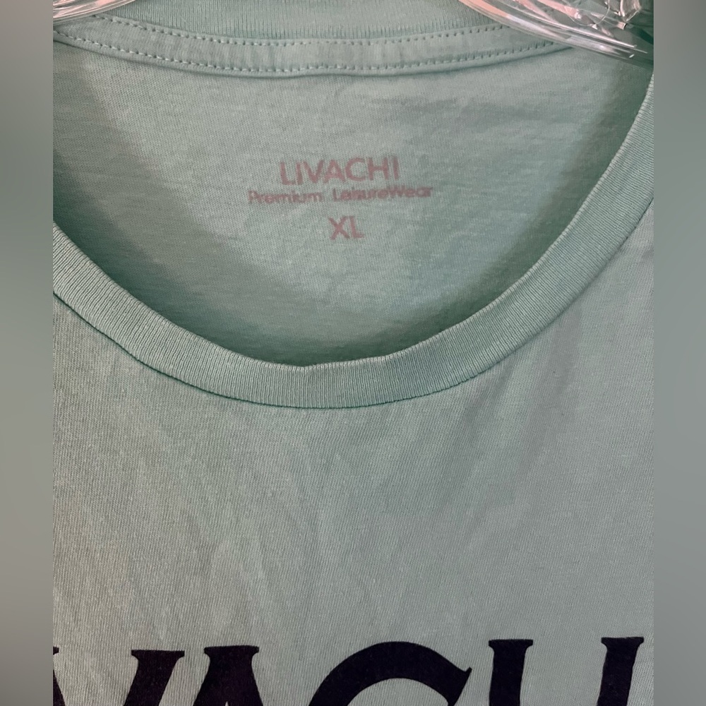EUC Livachi Men’s Premium Leisurewear Short Sleeve Tee, Teal/Mint Green; Size XL - Picture 3 of 5